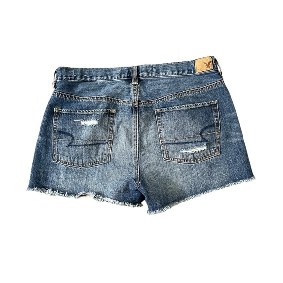 American Eagle Outfitters Distressed Blue Jean Shorts - Picture 2 of 3